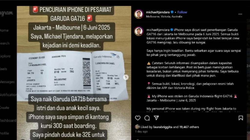Insiden Kehilangan iPhone di Pesawat Garuda Indonesia: Kronologi dan Tindakan Maskapai